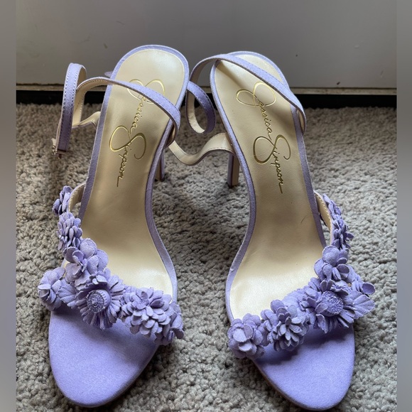 Jessica Simpson Shoes - Jessica Simpson lavender ankle strap heels floral.